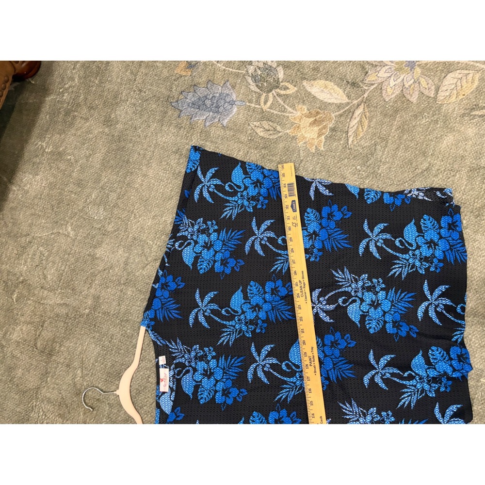 Quacker Factory Blue Flamingo Tropical Palm Tree Poncho Top Black L coastal boho - Picture 4 of 7